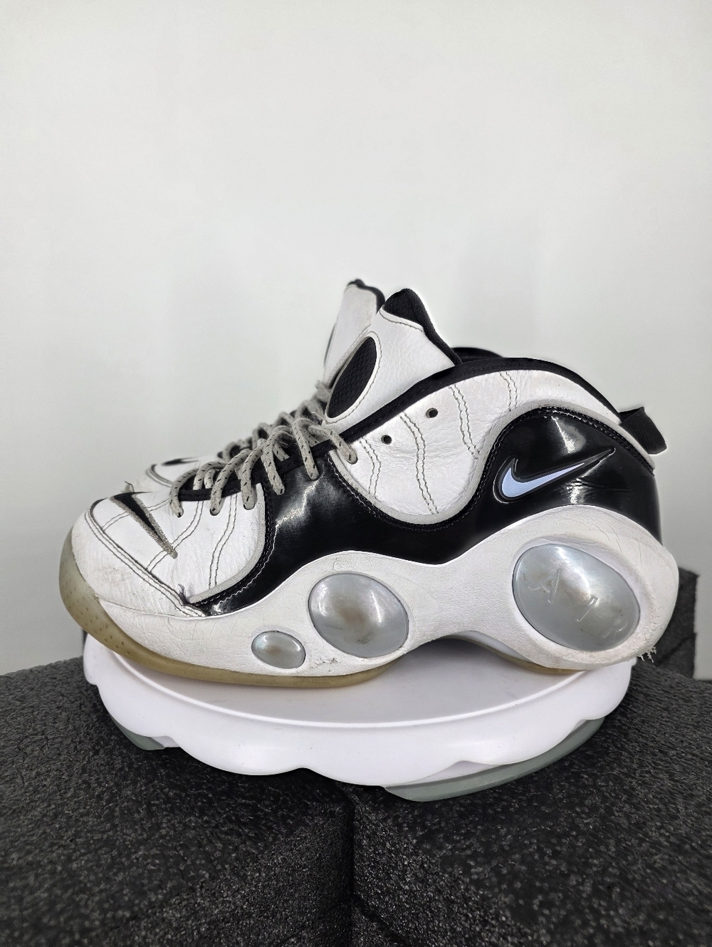Nike Air Zoom Flight 95 Black Patent White DV0820-100 Mens Size 9 READ DESC